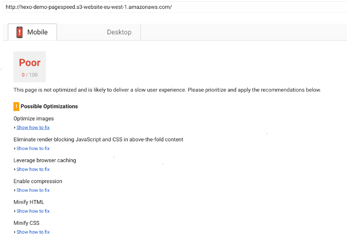 Large images make for poor loading speed.